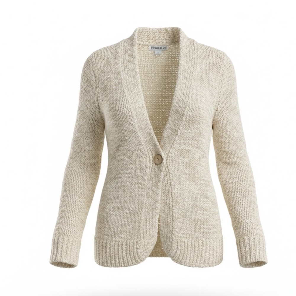 Vintage Pendleton Cream & Tan Cardigan Size Small